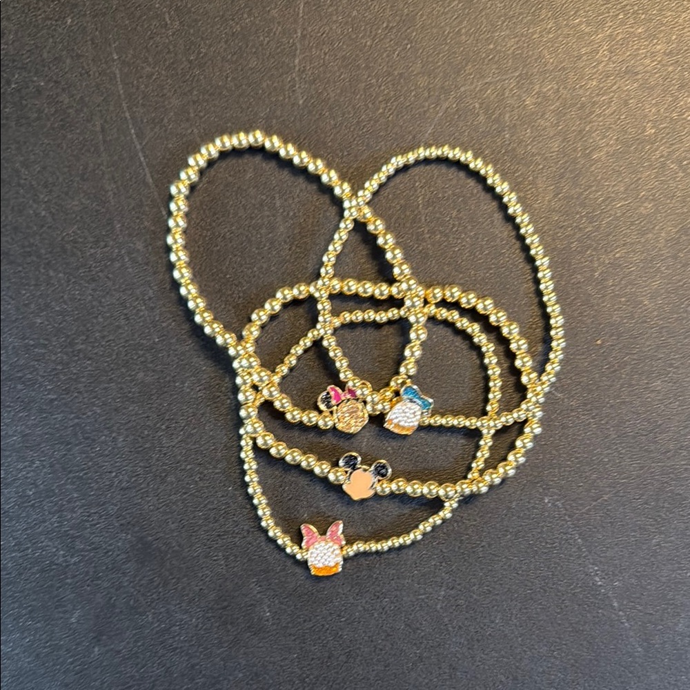 BaubleBar Disney Gold Beaded Bracelets with Charms
